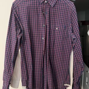 GAP Men's Blue and Red Plaid Button Down Shirt